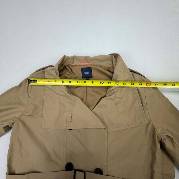 Gap Women's Medium Tan Double-Breasted Belted Trench Coat - Picture 5 of 14